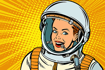 Image showing \rsmiling woman astronaut