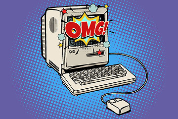 Image showing OMG vintage retro computer