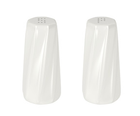 Image showing White ceramic salt and pepper shakers