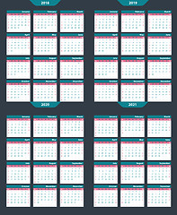 Image showing Set of calendar vector template 2018-2020