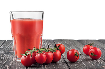 Image showing Cherry tomatoes and tomato juice