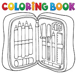 Image showing Coloring book pencil case theme 1