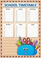 Image showing Weekly school timetable template 3