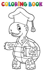 Image showing Coloring book turtle teacher theme 1