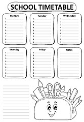 Image showing Black and white school timetable topic 2