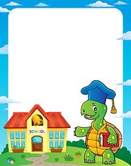 Image showing Turtle teacher theme frame 1