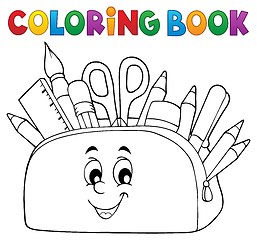 Image showing Coloring book pencil case theme 2