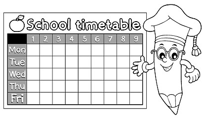 Image showing Coloring book timetable topic 7