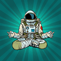 Image showing yoga astronaut Lotus pose. Meditation and spiritual practice