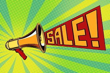 Image showing sale pop art megaphone background