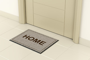 Image showing Doormat outside the front door