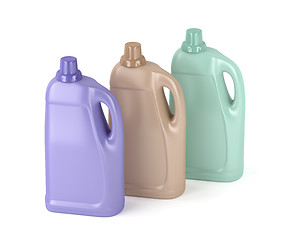 Image showing Liquid detergent bottles on white