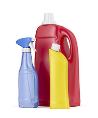 Image showing Plastic detergent bottles