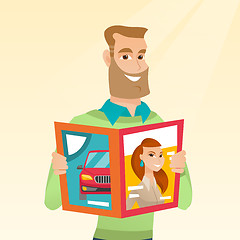 Image showing Man reading a magazine vector illustration.