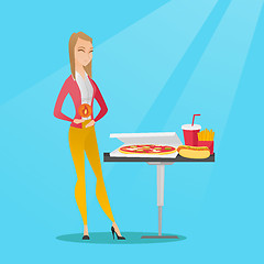 Image showing Woman suffering from heartburn vector illustration