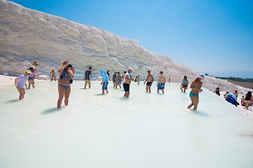 Image showing Tourists in Pammukale