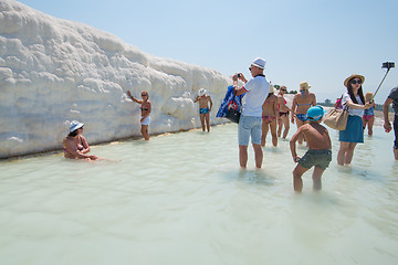 Image showing Tourists in Pammukale