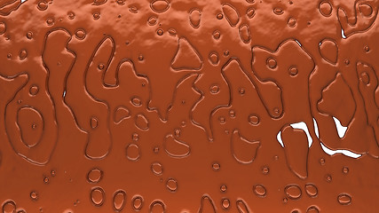 Image showing Melting chocolate or cocoa coffee splashes and droplets