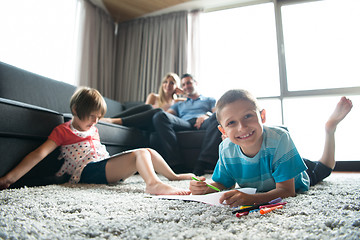 Image showing young couple spending time with kids