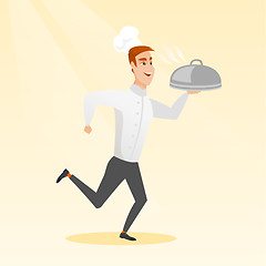 Image showing Running chef cook vector illustration.