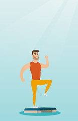 Image showing Man exercising on steeper vector illustration.