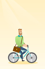 Image showing Man riding bicycle vector illustration.