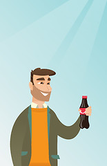 Image showing Young man drinking soda vector illustration.