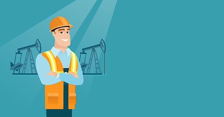 Image showing Confident oil worker vector illustration.