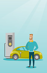 Image showing Charging of electric car vector illustration.