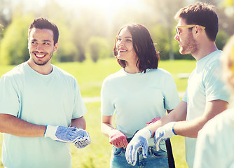 Image showing group of volunteers planting tree in park