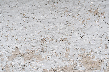 Image showing Rough weathered white wall