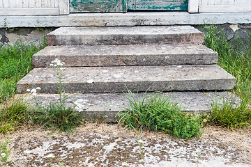 Image showing Old weathered stone stairway
