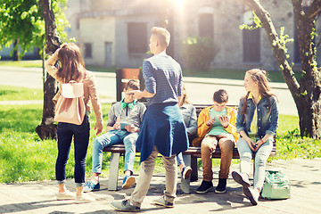 Image showing group of teenage students at school yard