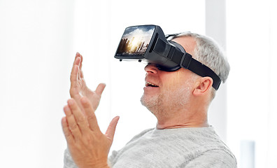 Image showing old man in virtual reality headset or 3d glasses