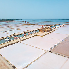 Image showing Stagnone Nature Reserve near Marsala and Trapani, Sicily, Italy.