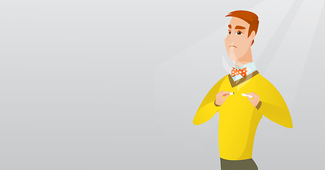 Image showing Young man quitting smoking vector illustration.