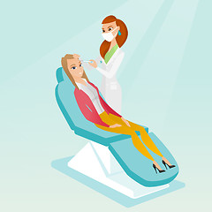 Image showing Woman receiving beauty facial injections in salon.