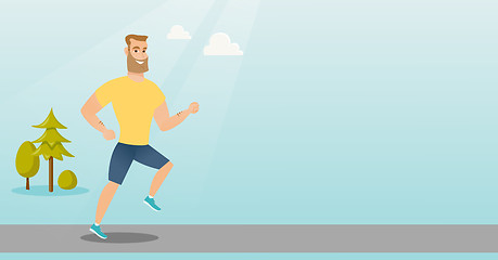 Image showing Young man running vector illustration.