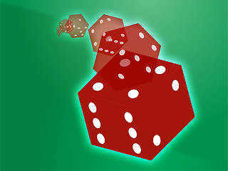 Image showing Rolling red dice illustration