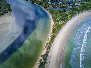 Image showing Where river meets the sea