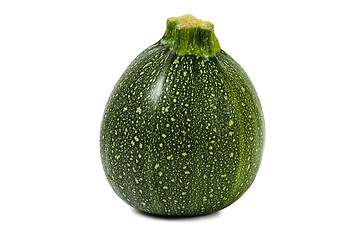 Image showing Round zucchini on white