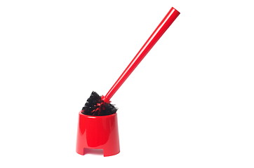 Image showing Red toilet brush