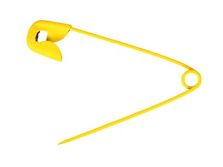 Image showing Yellow safety pin