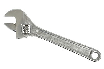 Image showing Adjustable wrench on white