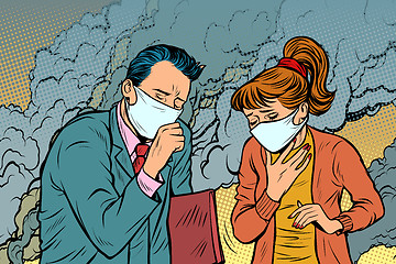 Image showing polluted air. man and woman. bad ecology