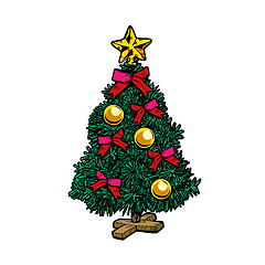 Image showing Christmas tree. Isolate on white background