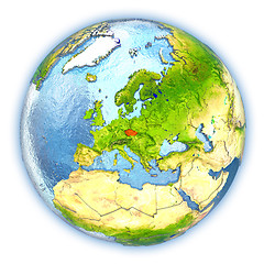 Image showing Czech republic on isolated globe