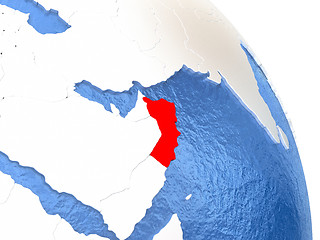 Image showing Oman on elegant globe