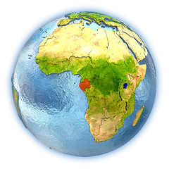 Image showing Gabon on isolated globe