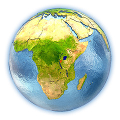 Image showing Burundi on isolated globe